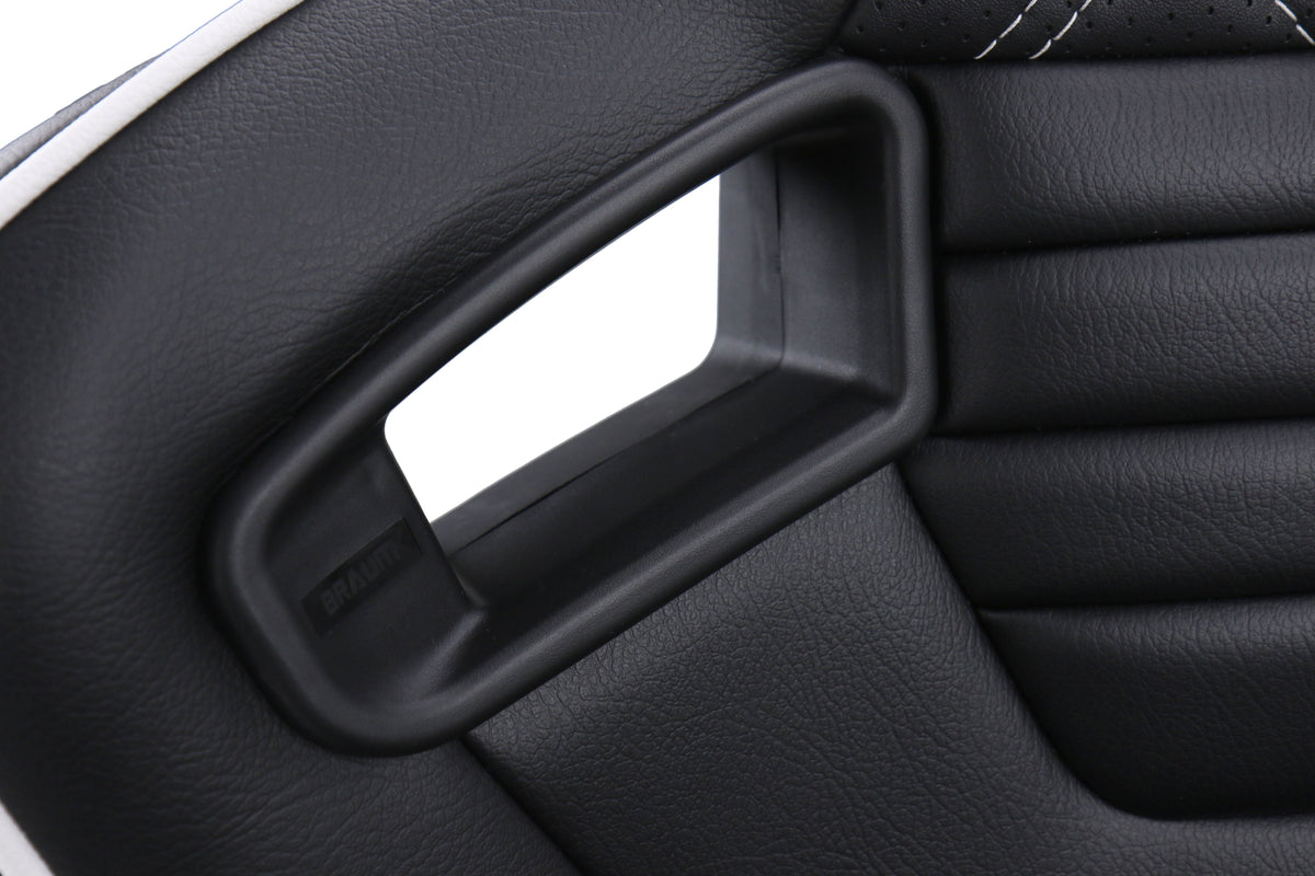 Braum Elite-X Series Racing Seats Diamond Edition White Piping Pair - Universal