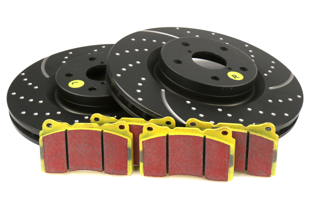 EBC Brakes S5 Front Brake Kit Yellowstuff Pads and 3GD Rotors - 2005-2017 Subaru STI