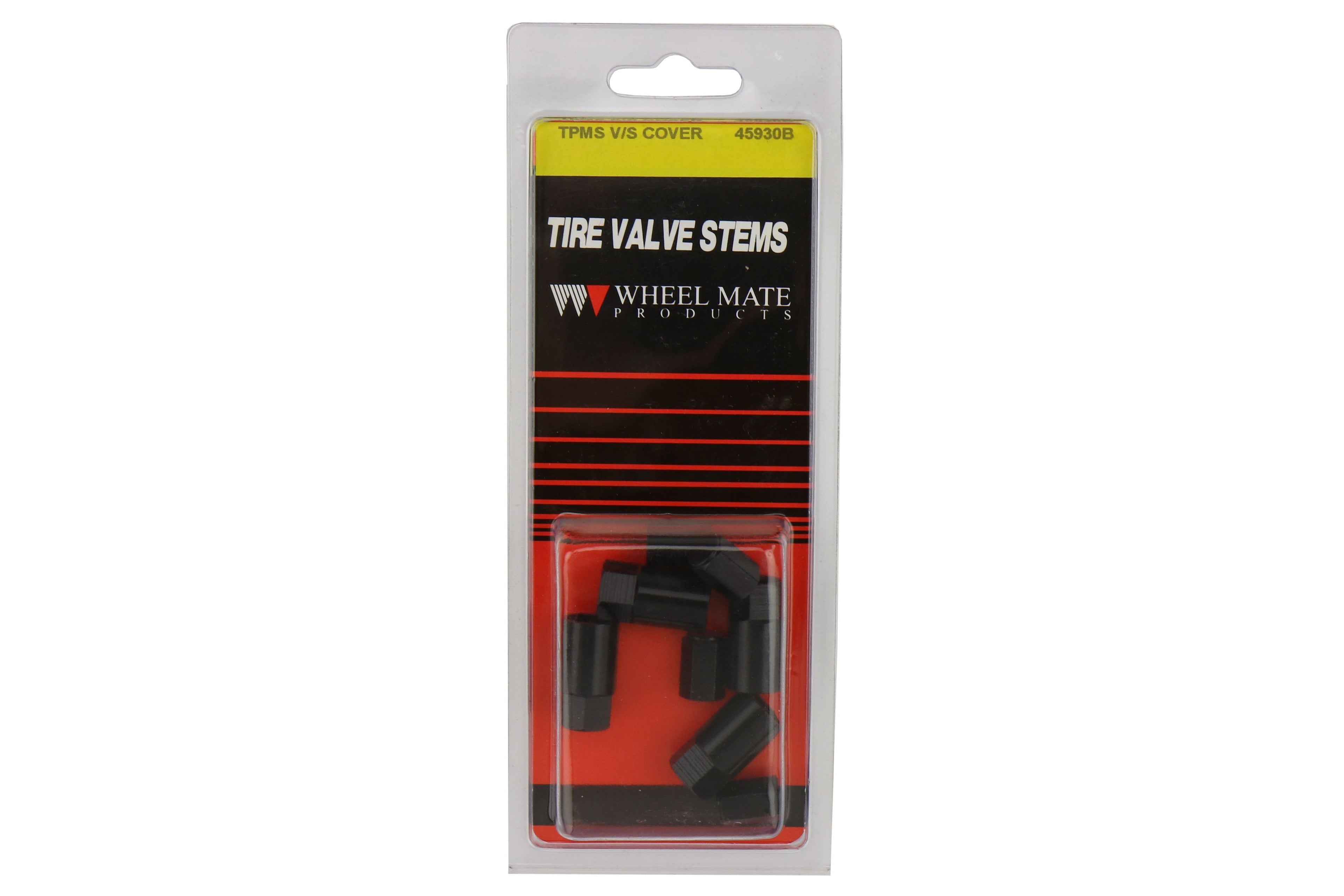 Wheelmate Valve Caps w/ TPMS Valve Step Sleeves Black - Universal