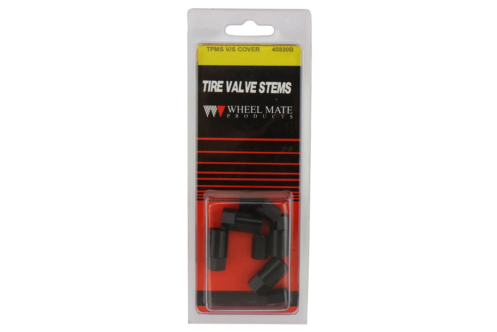 Wheelmate Valve Caps w/ TPMS Valve Step Sleeves Black - Universal