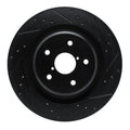 R1 Concepts Drilled & Slotted Black Rear Right Brake Rotor - 2019-2025 Subaru Ascent