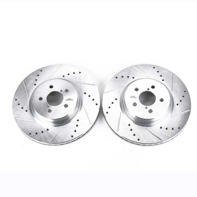 Power Stop Evolution Drilled & Slotted Rotors - Front - 2014-2018 Subaru Forester