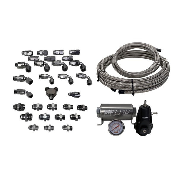 DeatschWerks X2 Series Pump Module -8AN feed w/ -6AN return CPE Plumbing Kit - Subaru Models (inc. 2008-2014 WRX / 2008-2021 STI)