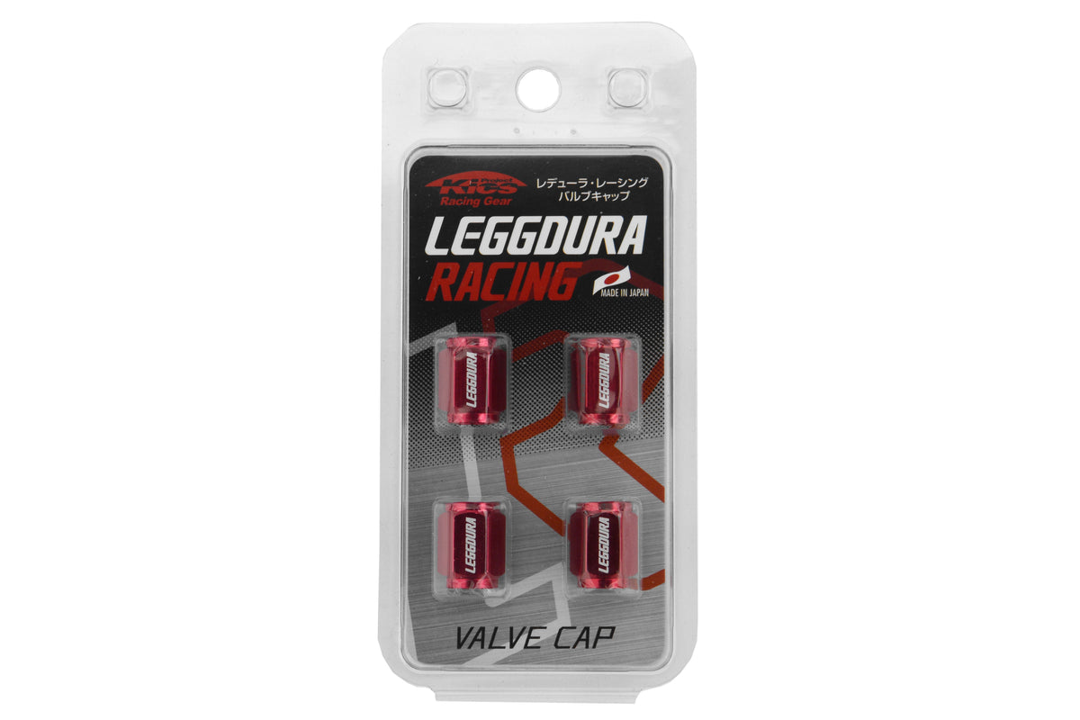 Project Kics Leggdura Racing Red Valve Cap - Universal