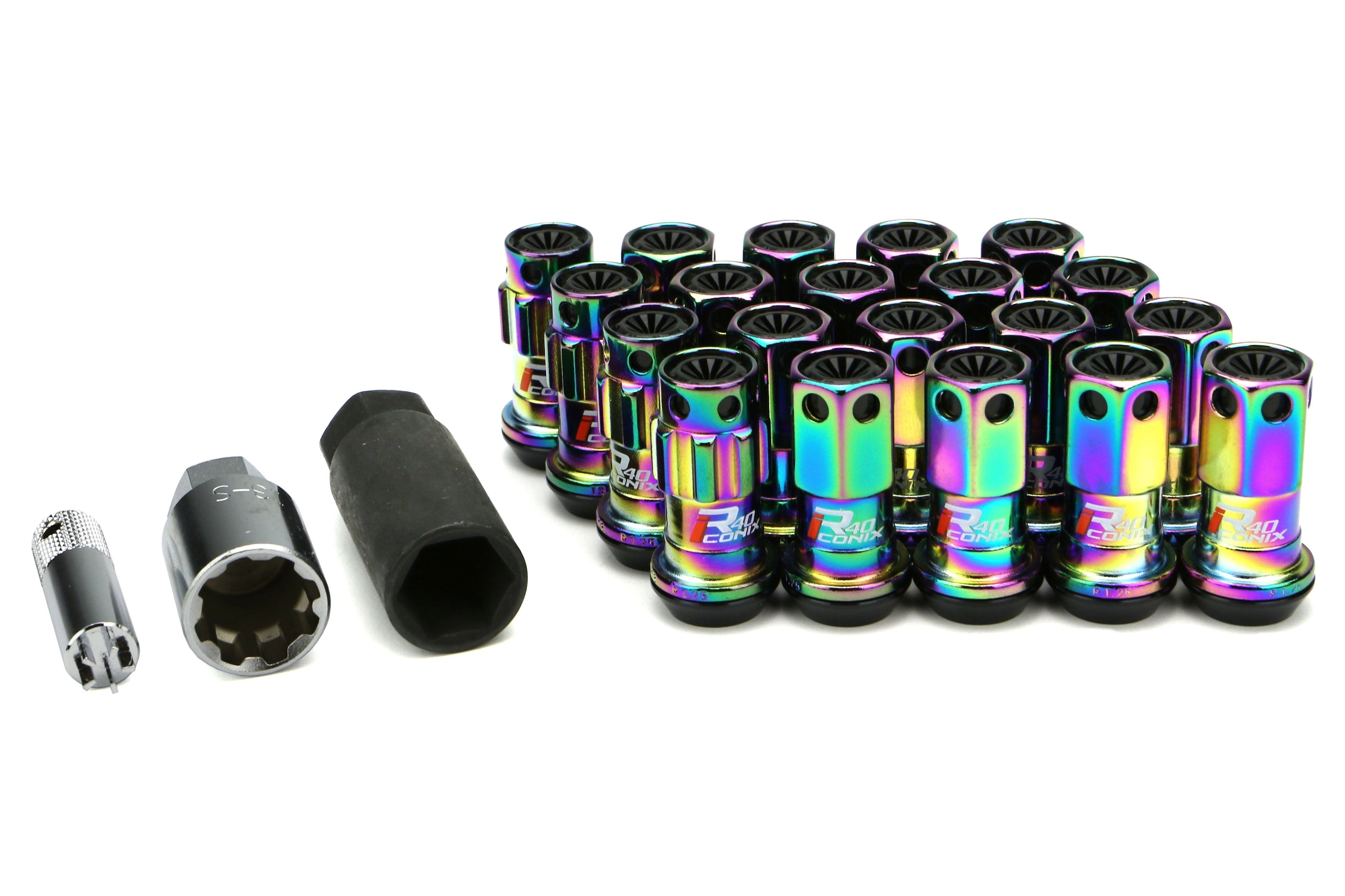 Project Kics R40 Iconix Neo Chrome Locking Lug Nuts M12X1.25