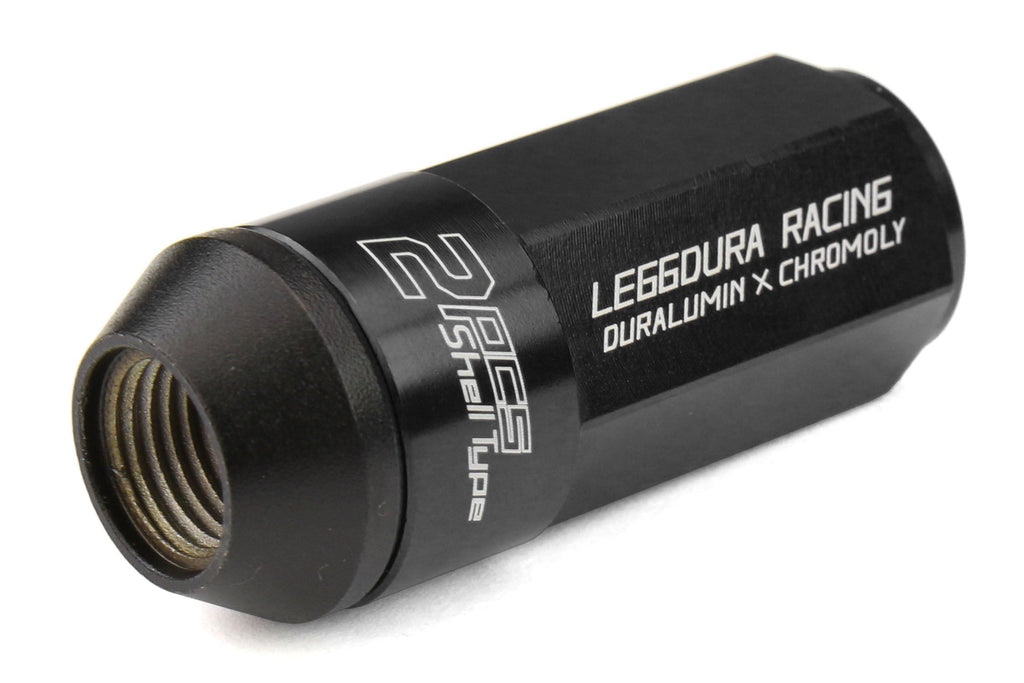 Project Kics Leggdura Racing Shell Type Lug Nut Set 53mm Closed-End Look 12X1.25 Black - Universal