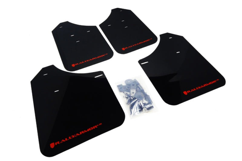Rally Armor Black UR Mud Flap w/Red Logo - 2002-2007 Subaru WRX / 2004-2007 STI (Wagons Req. Mod.)