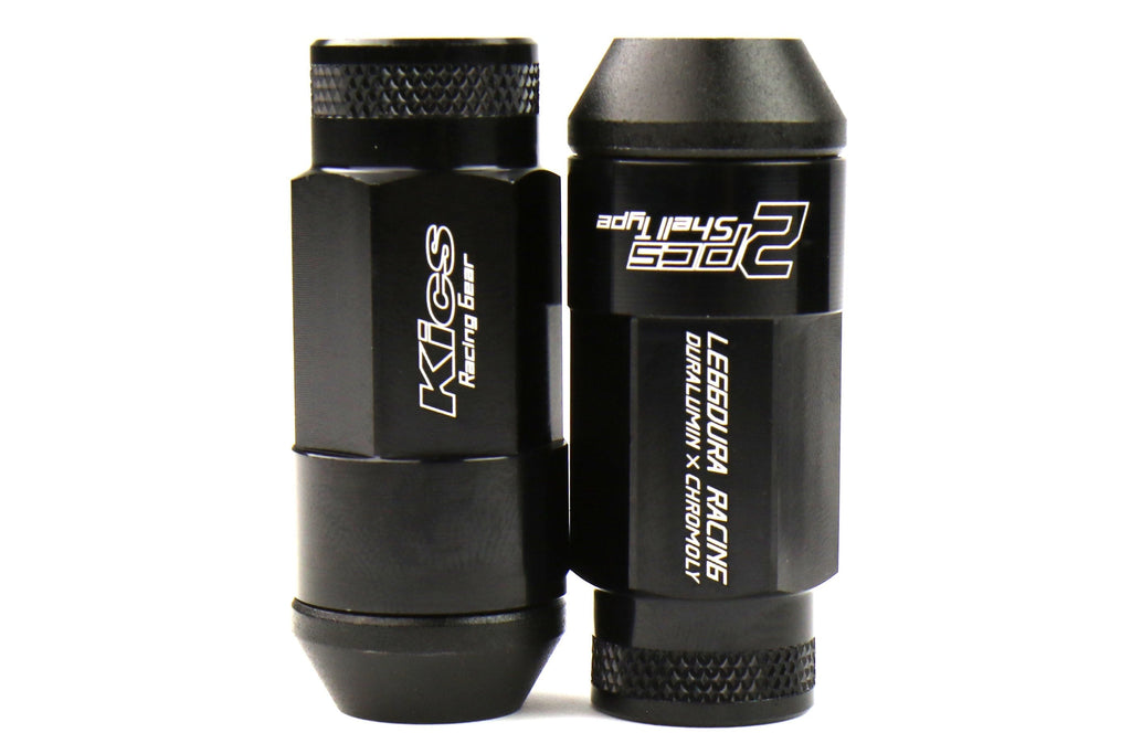 Project Kics Leggdura Racing Shell Type Lug Nut Set 53mm Open-End Look 12X1.25 Black