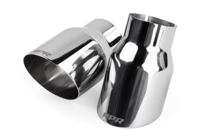 APR Single-Walled 3.5in Slash-Cut Tips - Polished Silver - Set of 2