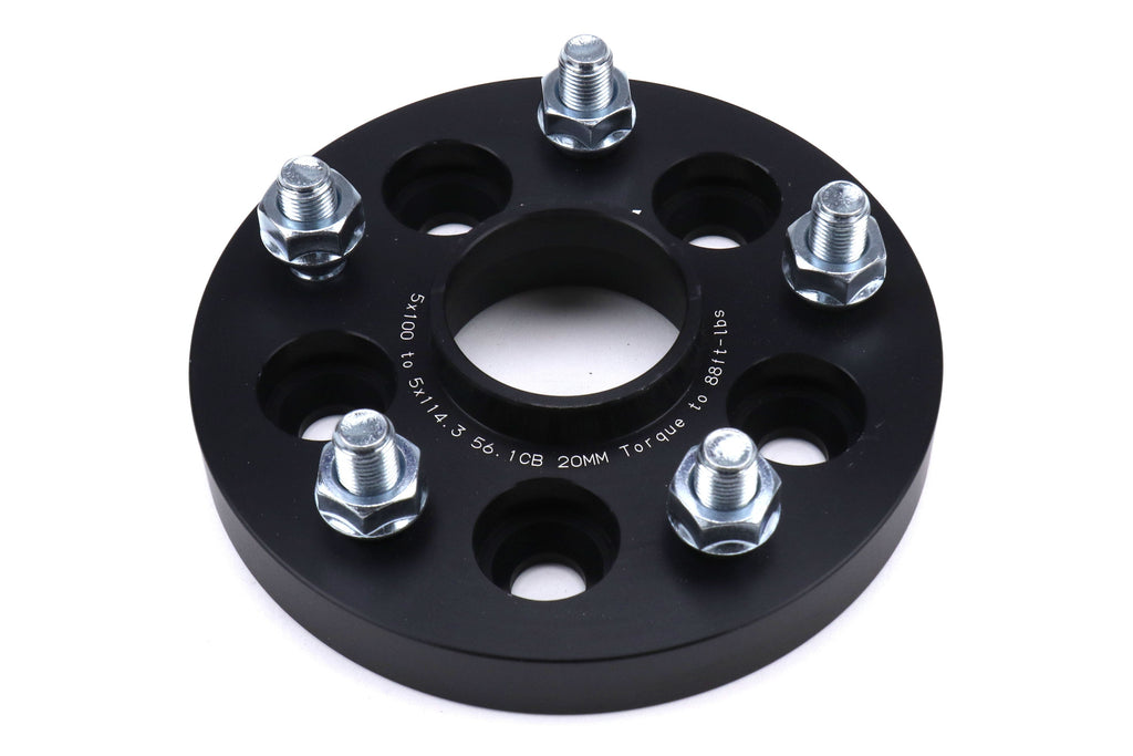 PERRIN 5x100 to 5x114.3 20mm Wheel Adapters Black - Subaru Models (inc. 2002-2014 WRX)