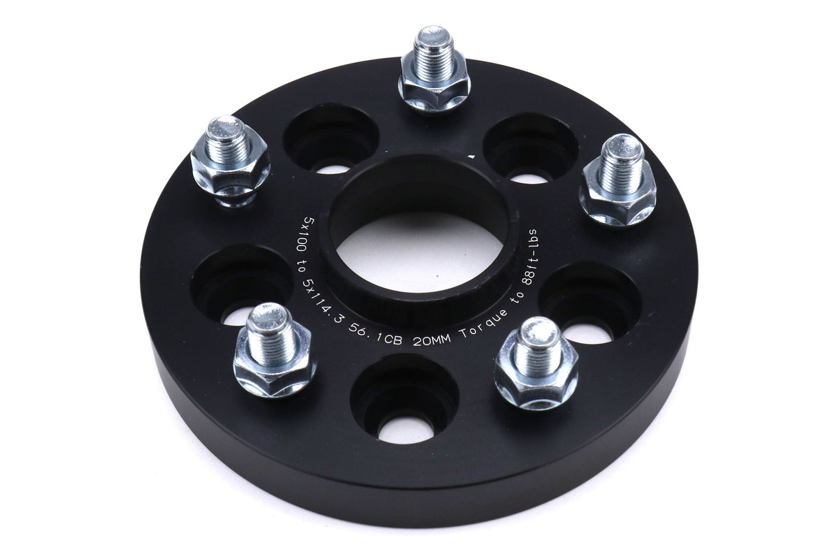 PERRIN 5x100 to 5x114.3 20mm Wheel Adapters Black - Subaru Models (inc. 2002-2014 WRX)