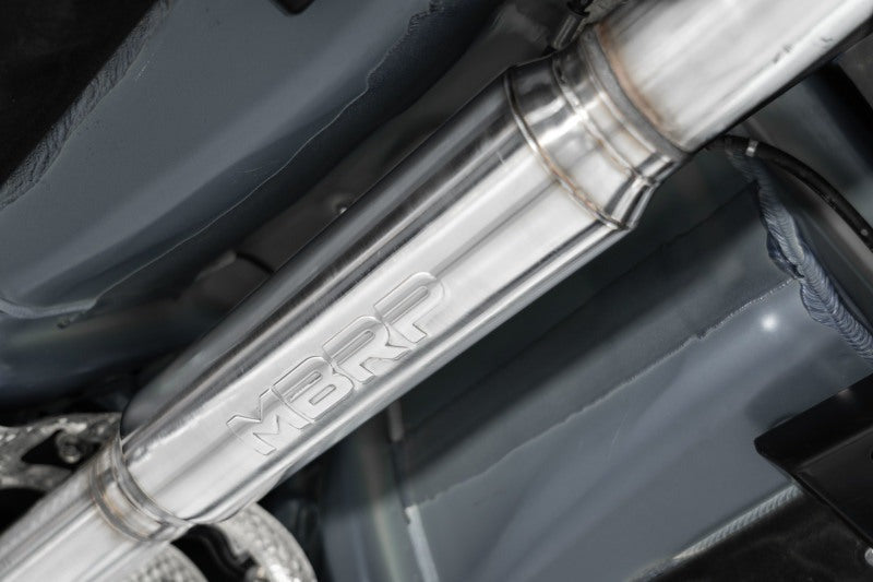 MBRP 3in Race Profile Cat-Back - Dual Split Rear Quad Carbon Fiber Tips - 2022-2026 Subaru WRX