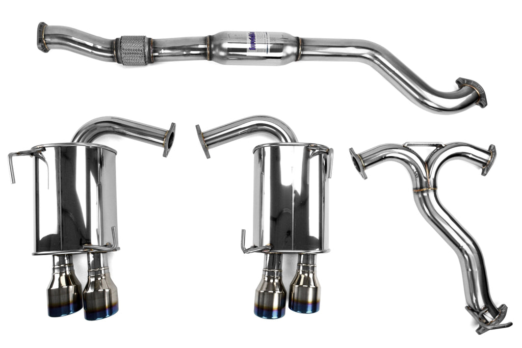 Invidia Q300 Quad Tip Cat Back Exhaust - Titanium Burnt Tips - 2015-2021 Subaru WRX / STI