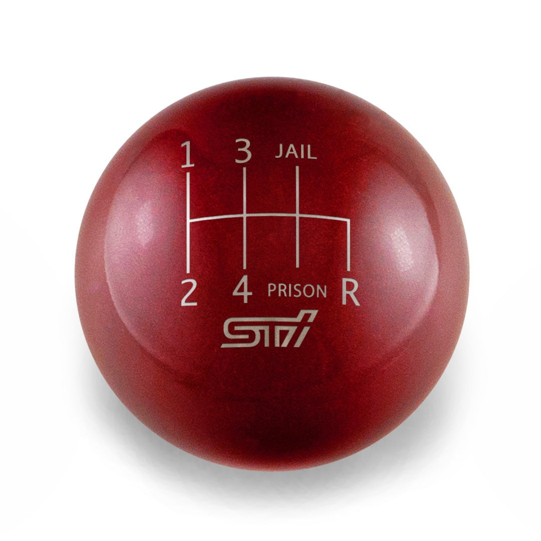 Billetworkz Weighted Shift Knob - 6 Speed STI Jail-Prison Engraving - Subaru STI
