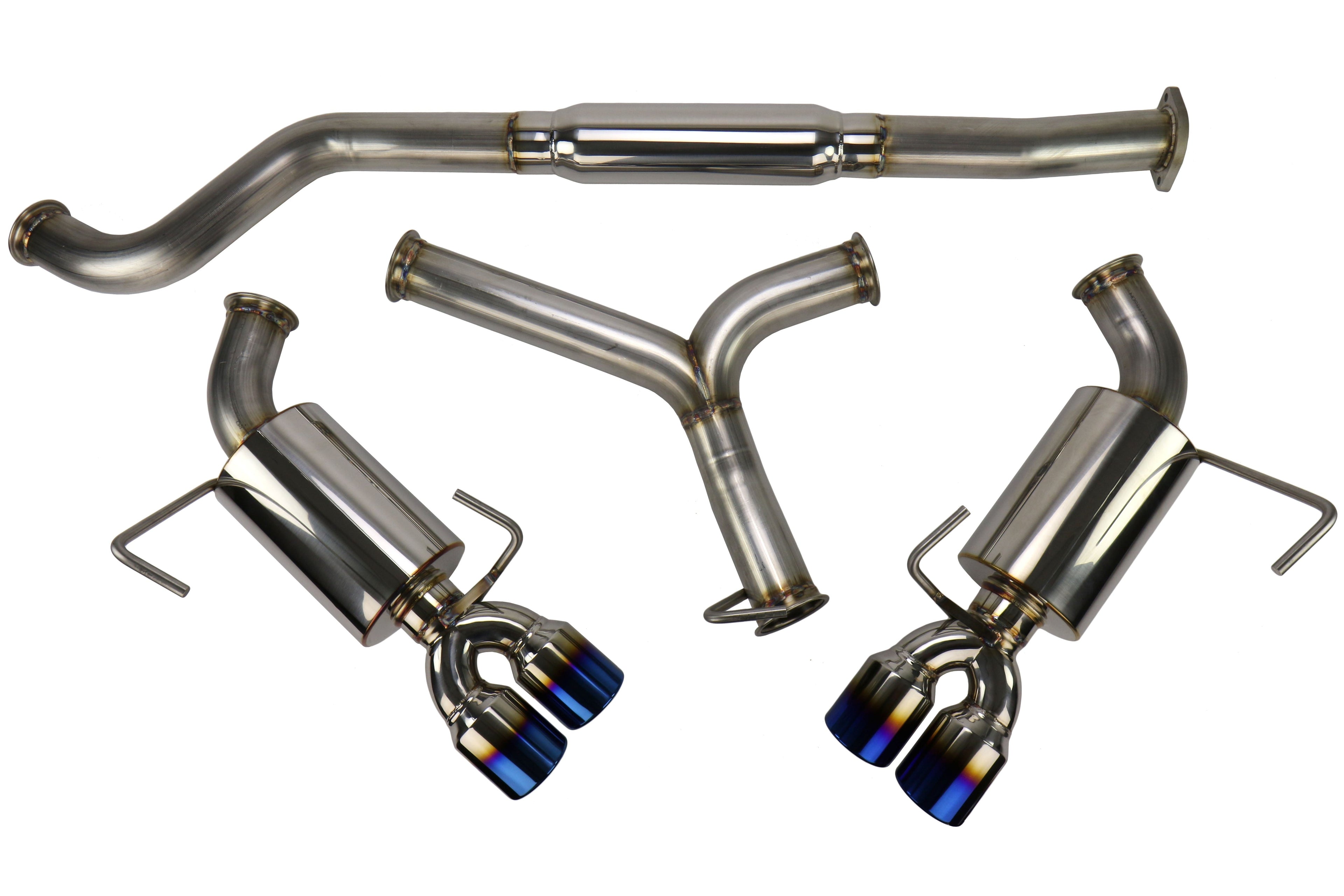 ETS Catback Exhaust System Resonated w/ Blue Tips - 2015-2021 Subaru WRX / STI