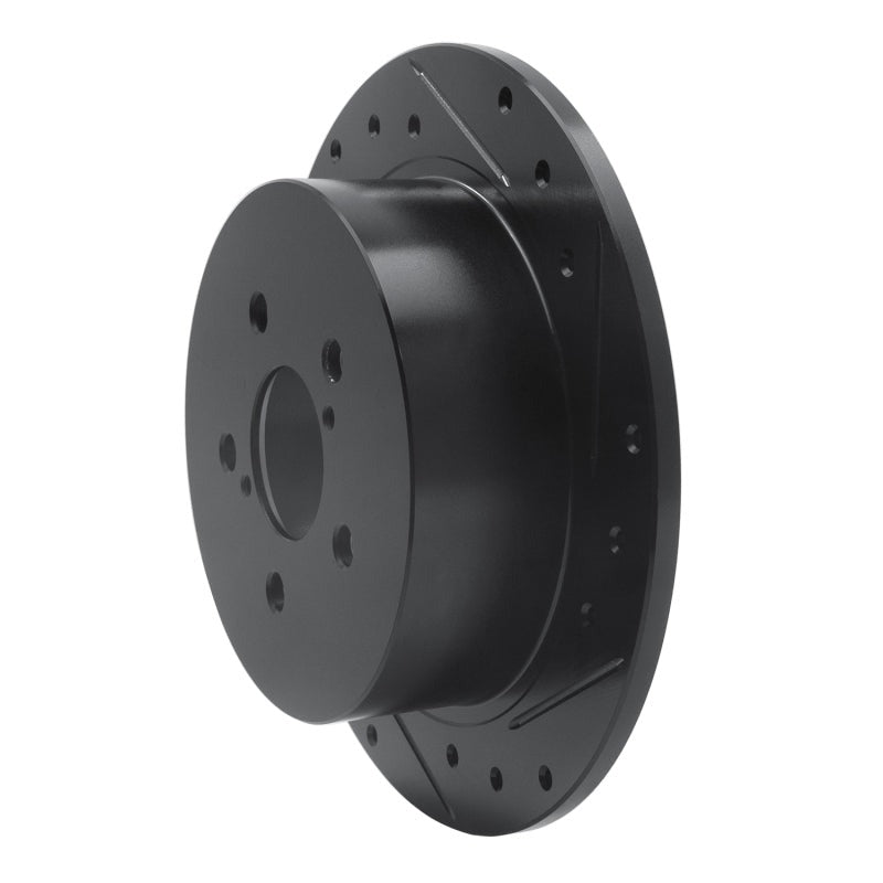 R1 Concepts Drilled & Slotted Black Rear Right Brake Rotor - 2005-2009 Subaru Legacy
