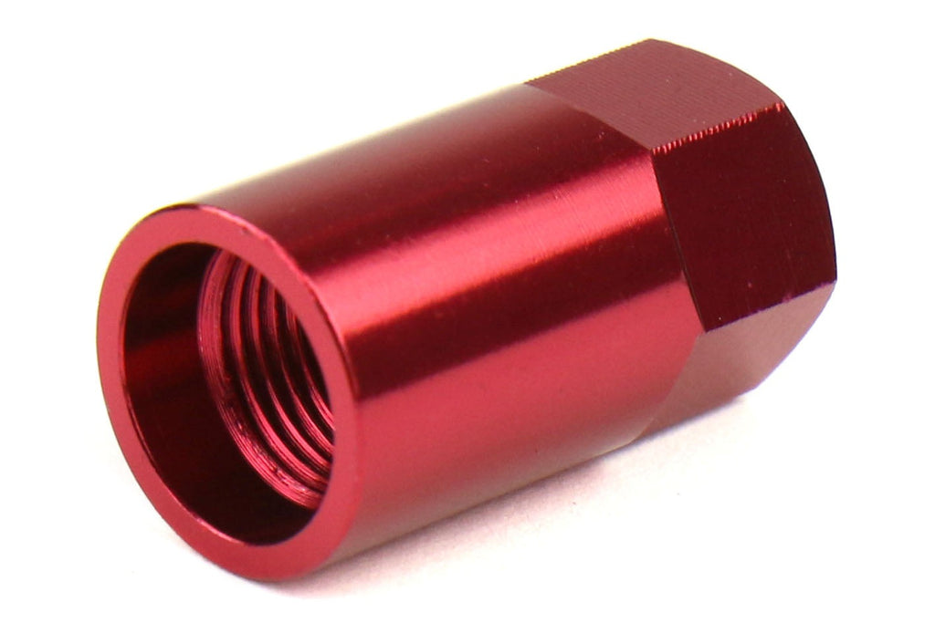 Wheelmate Valve Caps w/ TPMS Valve Step Sleeves Red - Universal