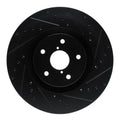 R1 Concepts Drilled & Slotted Black Front Right Brake Rotor - 2019-2025 Subaru Ascent