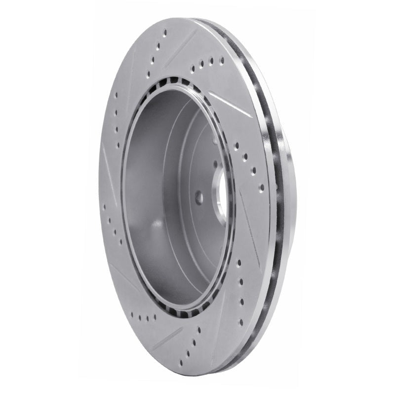 R1 Rear Right Drilled & Slotted Silver Brake Rotor - 2005-2007 Subaru STI