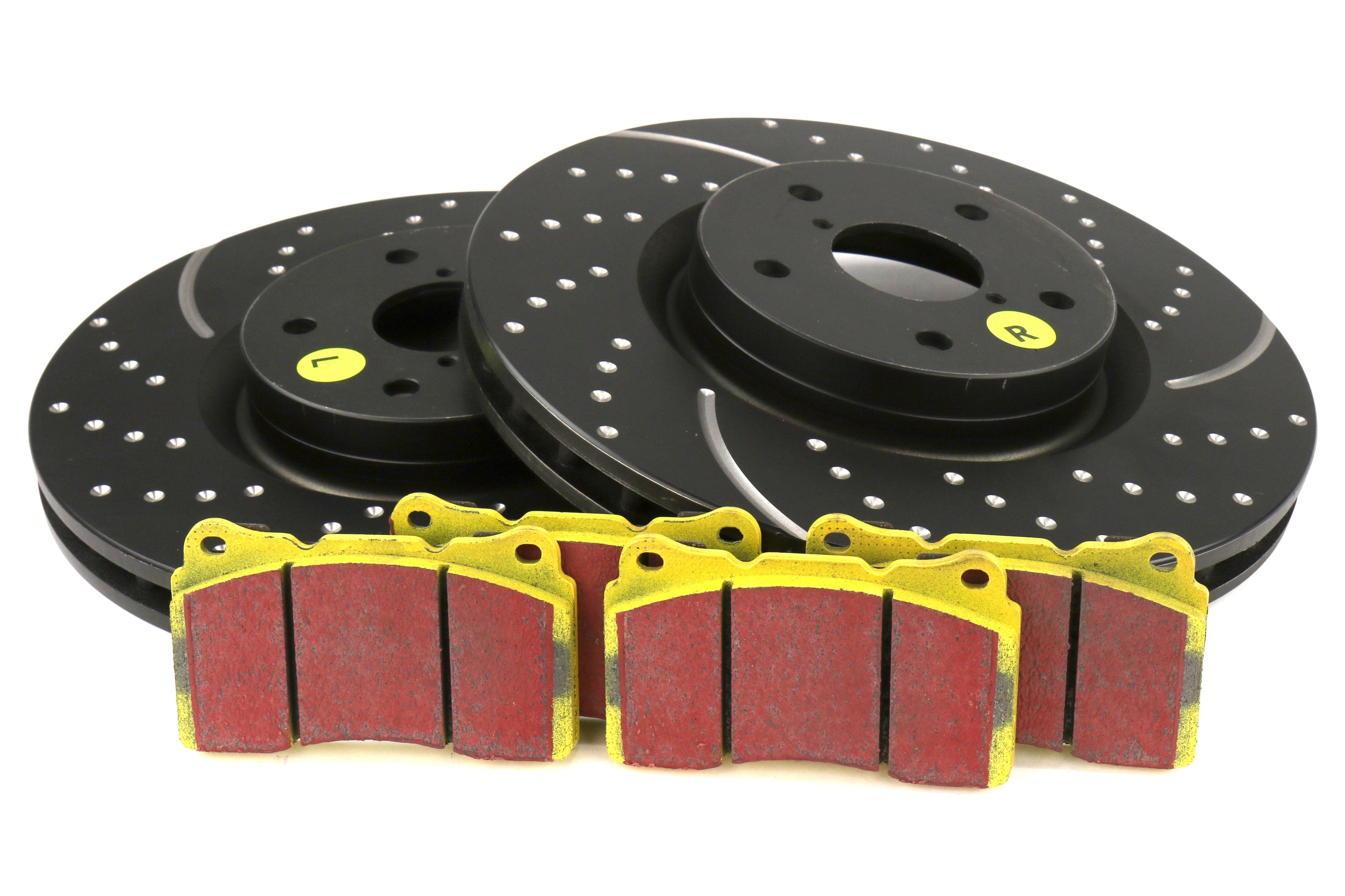 EBC Brakes S5 Front Brake Kit Yellowstuff Pads and 3GD Rotors - 2005-2017 Subaru STI
