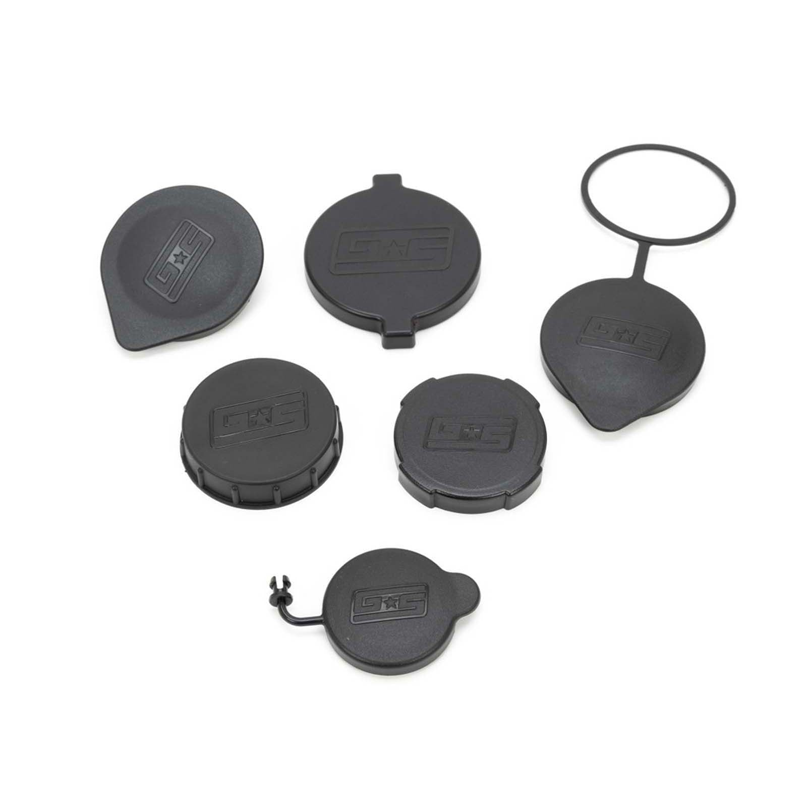GrimmSpeed Engine Bay Reservoir Cap Set BLACK - 2002-2021 Subaru WRX/STI/FXT/OBXT/LGT