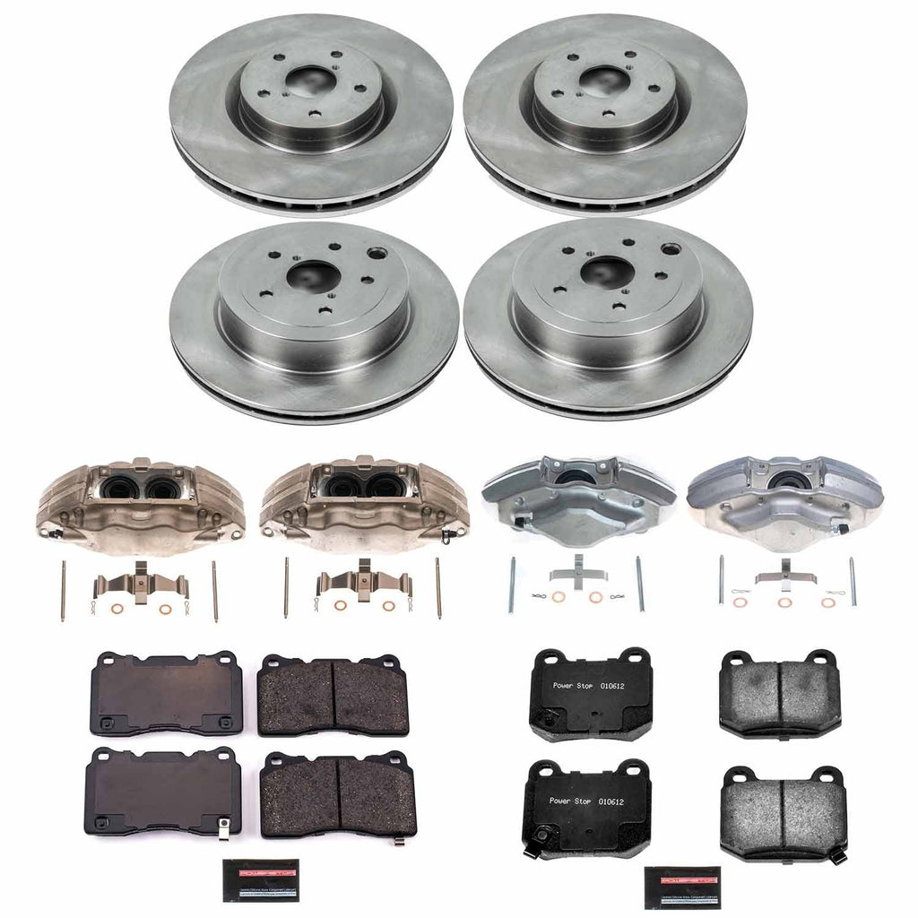 Power Stop Z17 Stock Replacement Brake Kit w/ Calipers Front and Rear - 2008-2017 Subaru STI