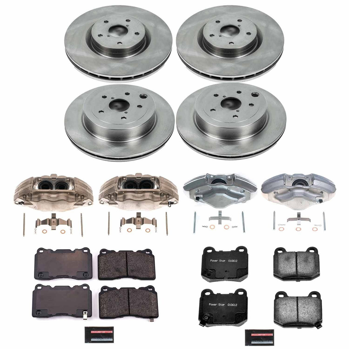 Power Stop Z17 Stock Replacement Brake Kit w/ Calipers Front and Rear - 2008-2017 Subaru STI