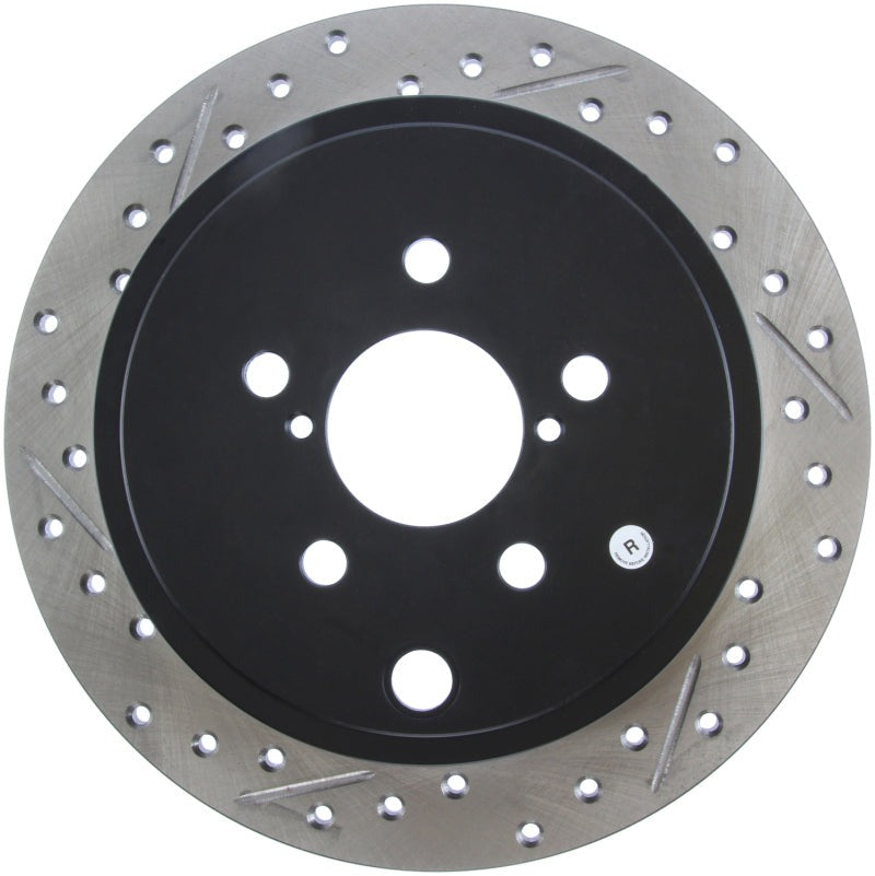 StopTech Slotted & Drilled Sport Brake Rotor - Rear Right - 2008-2014 Subaru WRX (Excl. STI)