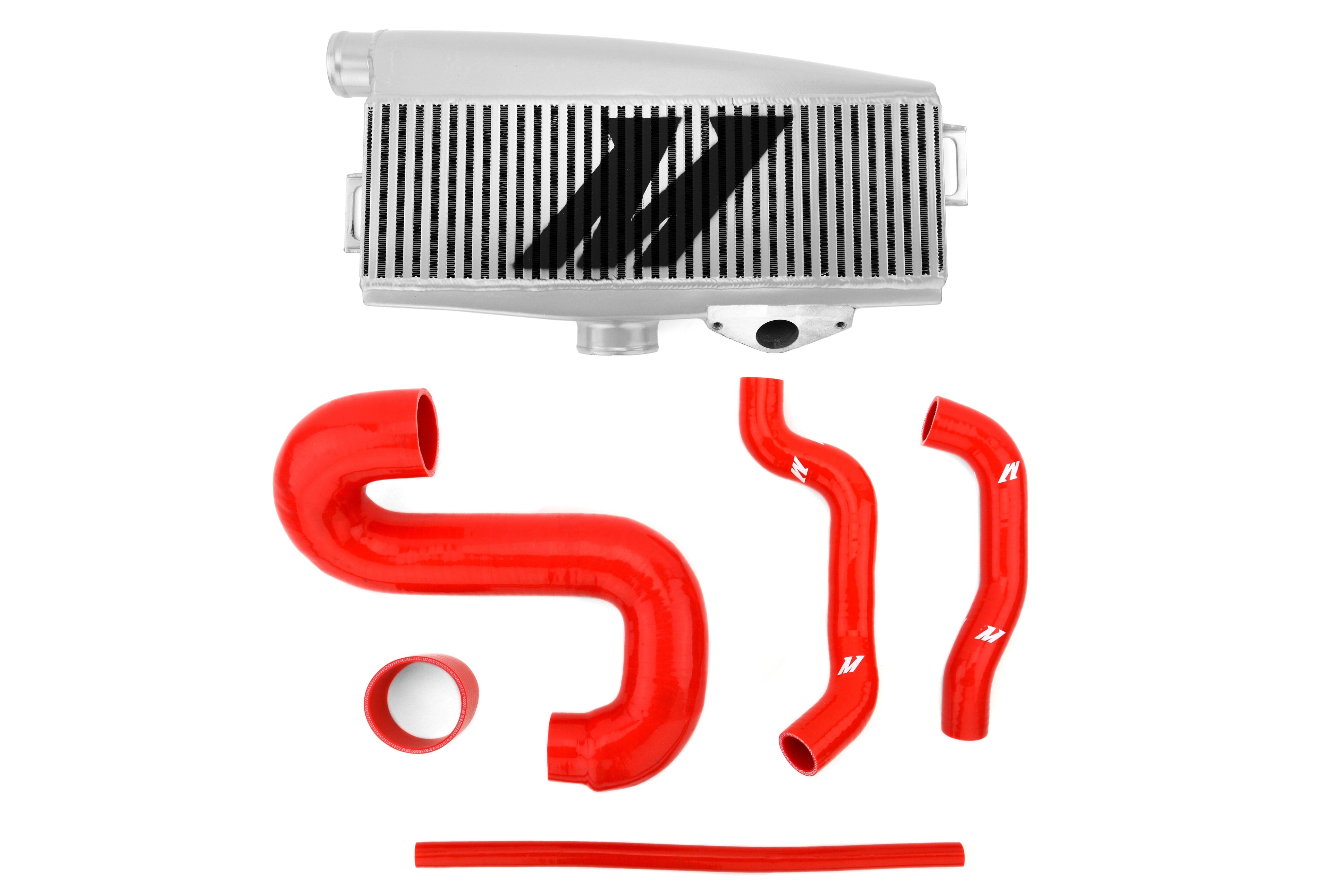 Mishimoto Silver Top Mount Intercooler w/ Red Hoses - 2002-2007 Subaru WRX / 2004-2007 STI