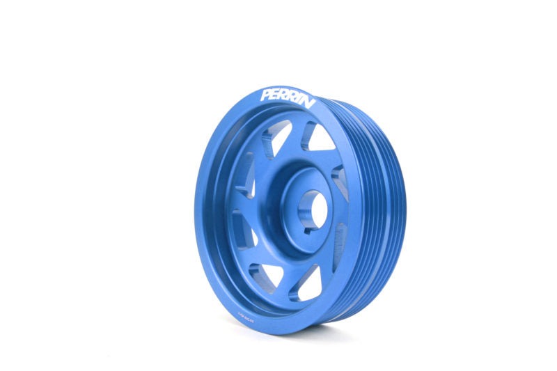 PERRIN Lightweight Crank Pulley w/o AC Blue - Subaru Models (inc. 2002-2014 WRX / 2004-2021 STI)