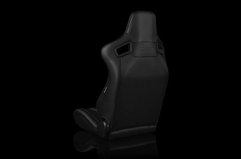Braum Elite-X Series Sport Seats - Black Leatherette (White Stitching) Pair - Universal