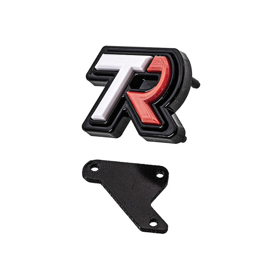 SMY Subaru TR "Tuner Ready" Grille Badge - WHITE / RED - 2022-2026 Subaru WRX