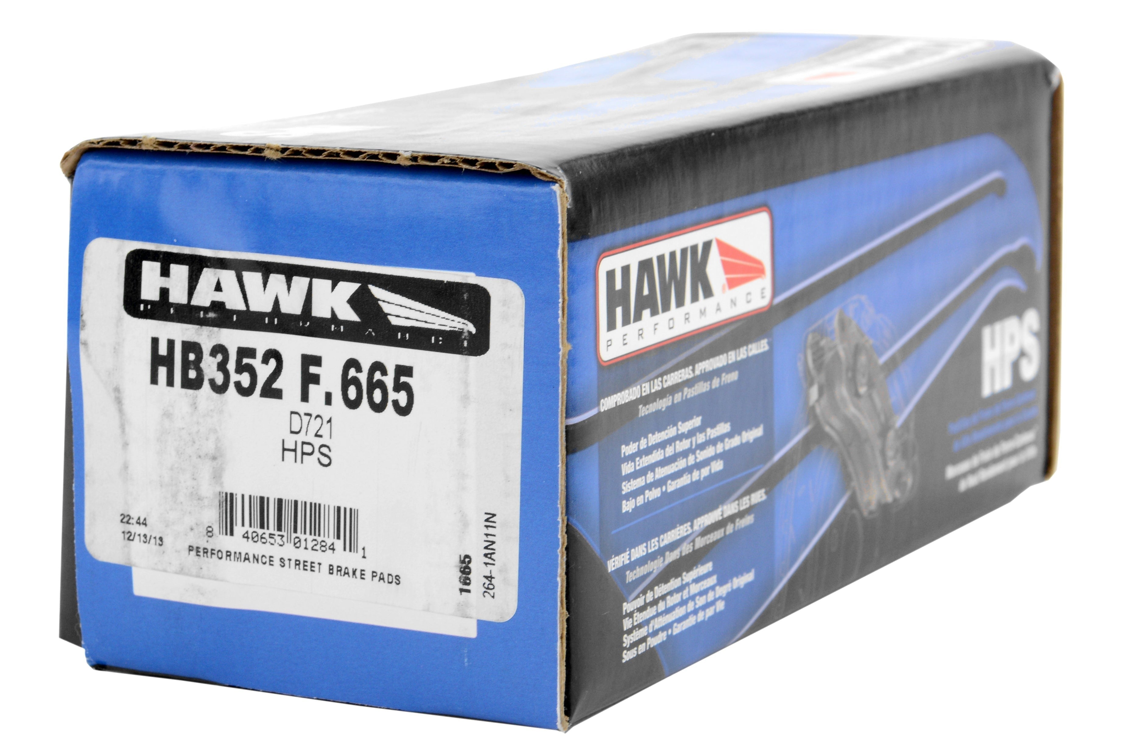 Hawk D721 HPS Street Front Brake - 2002-2003 Subaru WRX / 1998-2001 Impreza / 1997-2002 Legacy 2.5L / 1998-2002 Forester 2.5L