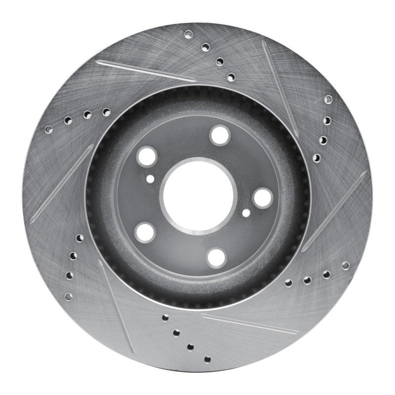 R1 Concepts Drilled & Slotted Silver Front Left Brake Rotor - 2019-2024 Subaru Forester
