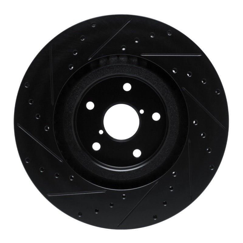 R1 Concepts Drilled & Slotted Black Front Right Brake Rotor - 2019-2025 Subaru Ascent