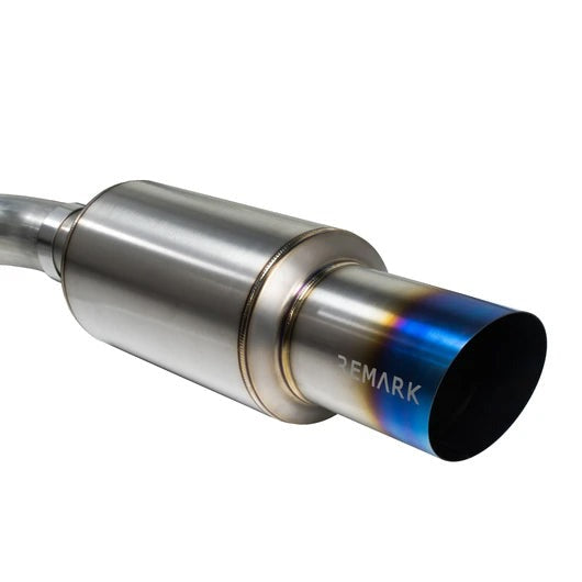 Remark R1-Spec Catback Exhaust Titanium Muffler Section w/ Burnt Tip - 2015-2021 Subaru WRX / STI