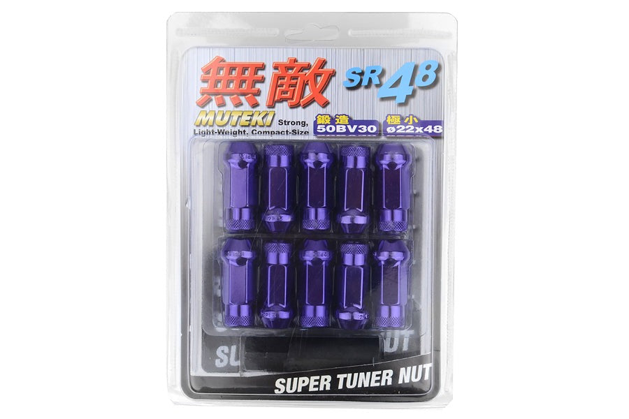Wheel Mate Muteki SR48 Open End Lug Nuts - Purple 12x1.25 48mm