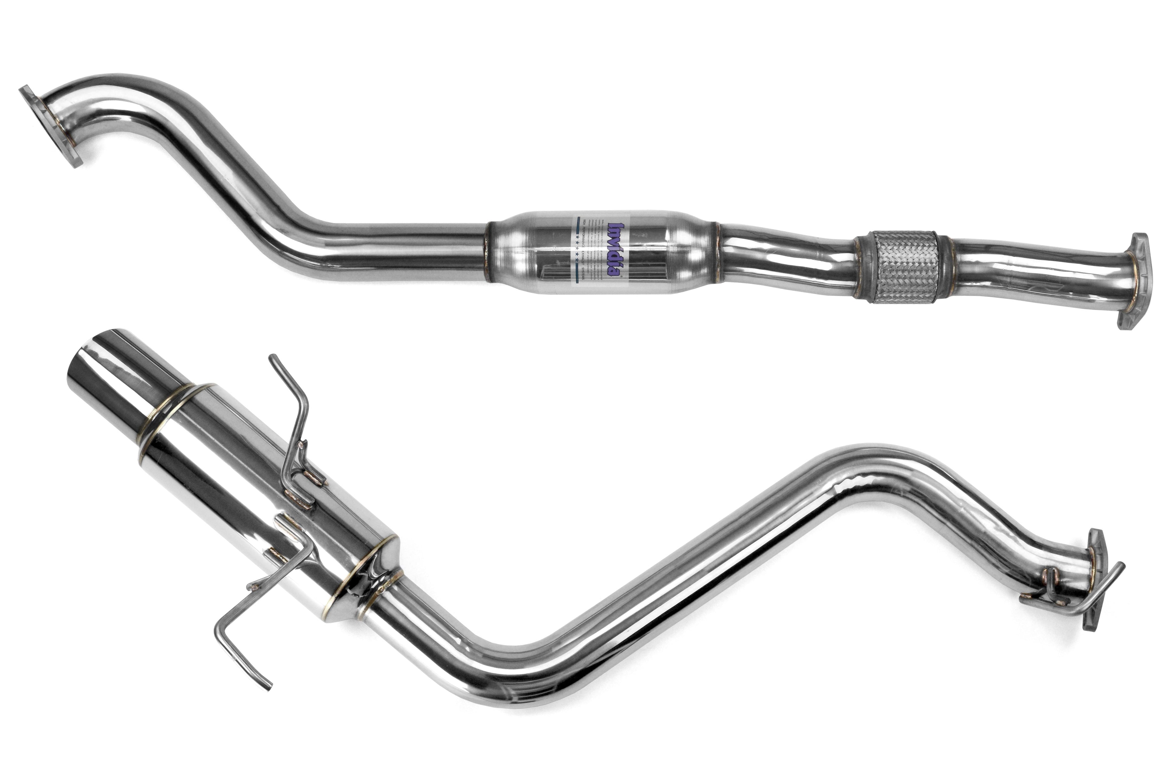 Invidia N1 Single Exit Cat Back Exhaust - Stainless Steel Tips - 2015-2021 Subaru WRX / STI