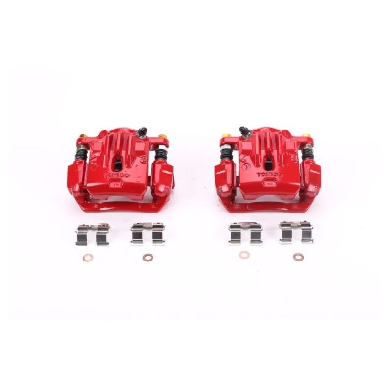 Power Stop Red Calipers w/Brackets - Rear - 2006-2009 Subaru Legacy