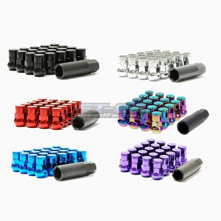 Wheel Mate Muteki SR35 Close End Lug Nuts w/ Lock Set - Blue 12x1.25 35mm