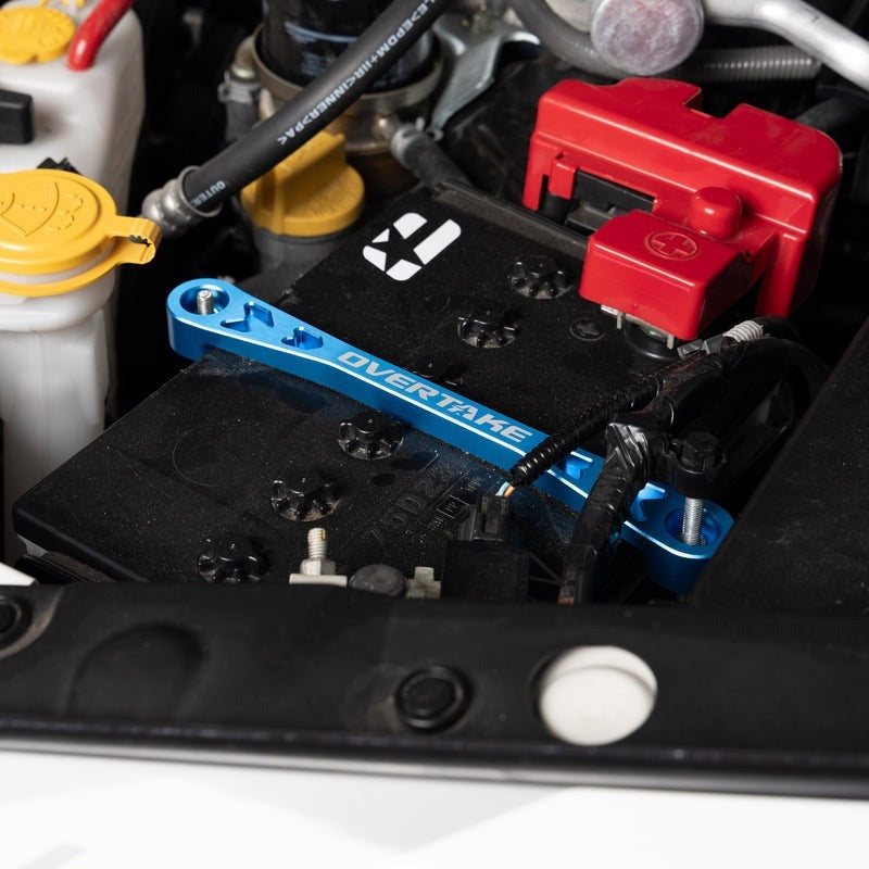 Overtake Battery Tie Down (Blue) - Subaru Models (Inc. 2002-2025 Subaru WRX / 2004-2021 Subaru STI)