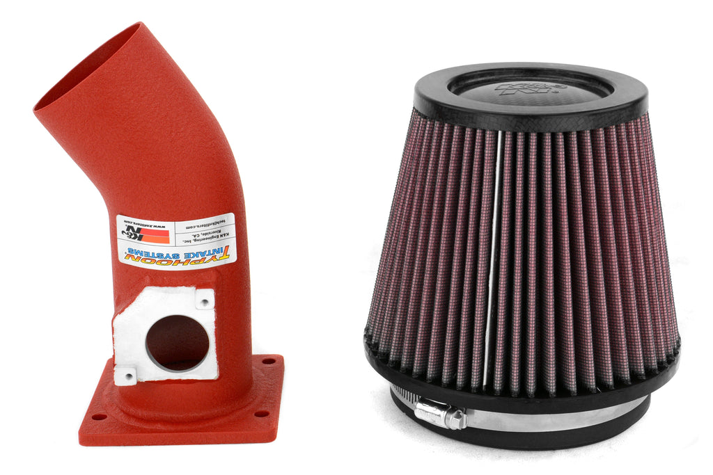 K&N Wrinkle Red Typhoon Short Ram Intake - 2002-2007 Subaru WRX / 2004-2007 STI