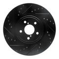 R1 Concepts Drilled & Slotted Black Front Left Brake Rotor - 2005-2013 Subaru Outback