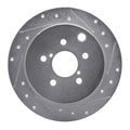 R1 Concepts Rear Right Drilled & Slotted Silver Brake Rotor - 2012-2023 Subaru Impreza