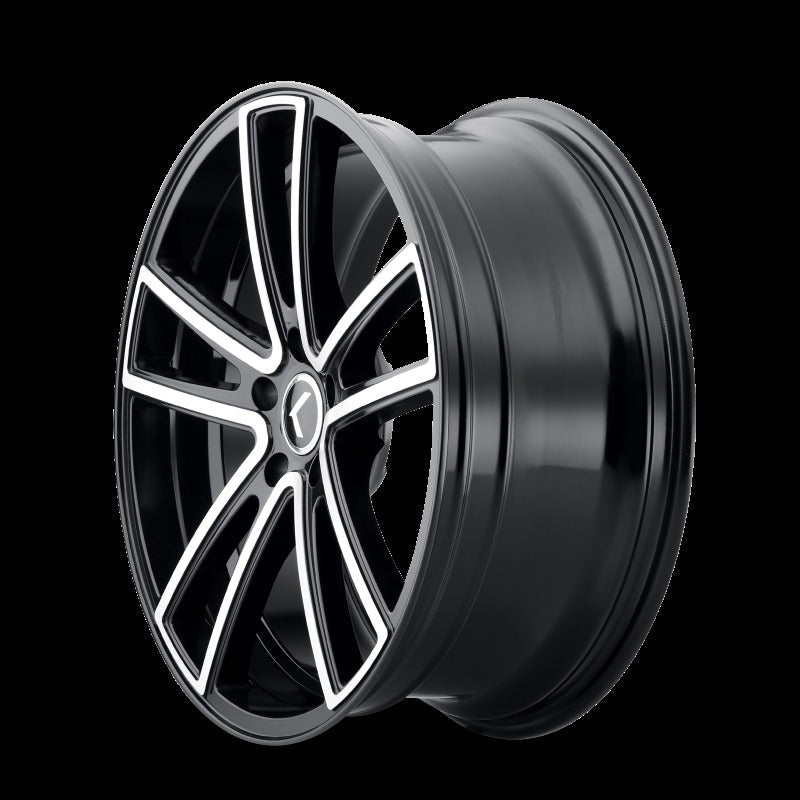 Kraze KR190 Lusso 22x8.5 5x114.3 +38 Offset Gloss Black Machined Wheel