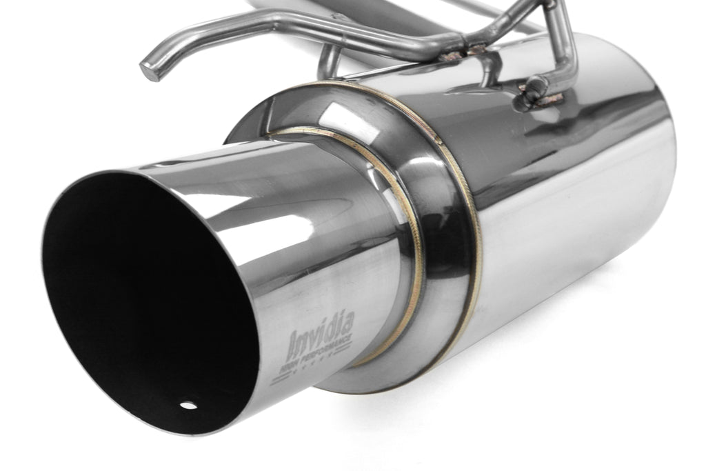 Invidia Racing Series Single Exit Cat Back Exhaust - Stainless Steel Tip - 2008-2014 Subaru WRX / STI Hatchback