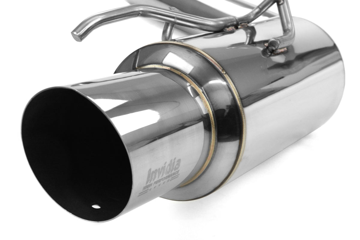 Invidia Racing Series Single Exit Cat Back Exhaust - Stainless Steel Tip - 2008-2014 Subaru WRX / STI Hatchback