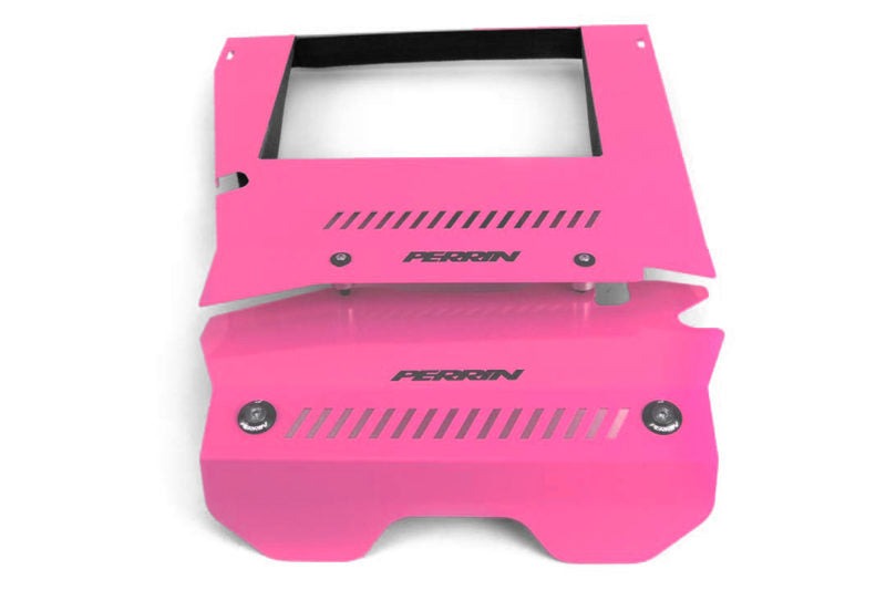 PERRIN Performance Intercooler Shroud and Belt Cover Kit (Hyper Pink) - 2015-2021 Subaru WRX