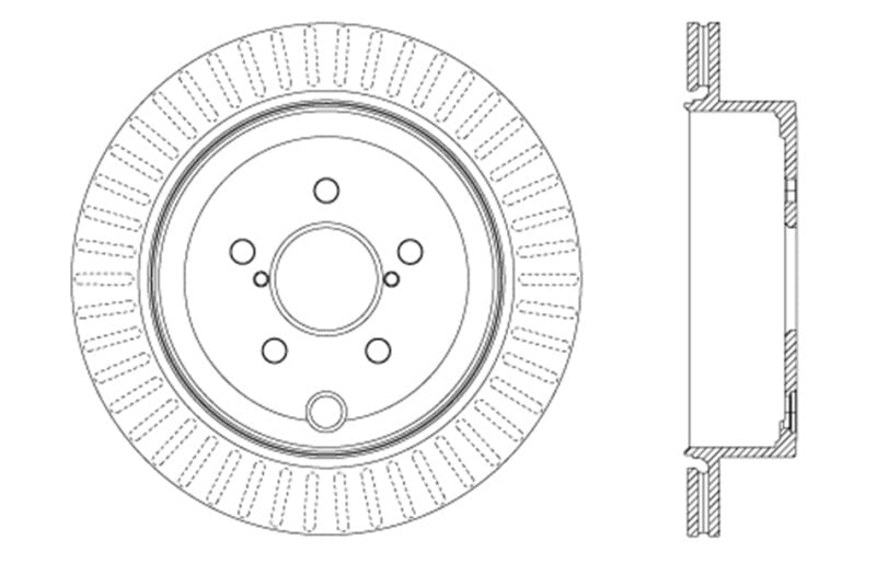 StopTech Slotted & Drilled Sport Brake Rotor - Rear - 2008-2014 Subaru WRX / STI