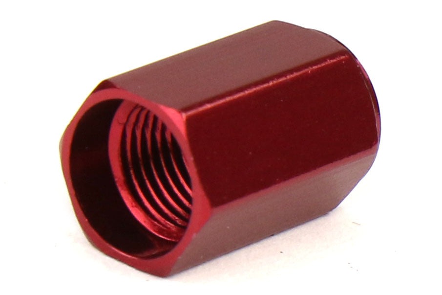 Wheelmate Valve Caps w/ TPMS Valve Step Sleeves Red - Universal